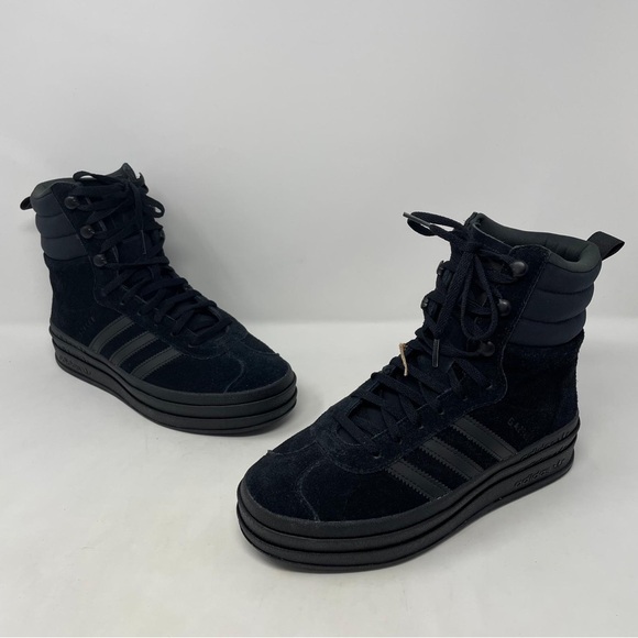 Adidas Gazelle High Boots Triple Black Women’s Athletic Sneakers ID6983 - NWT - Picture 10 of 14